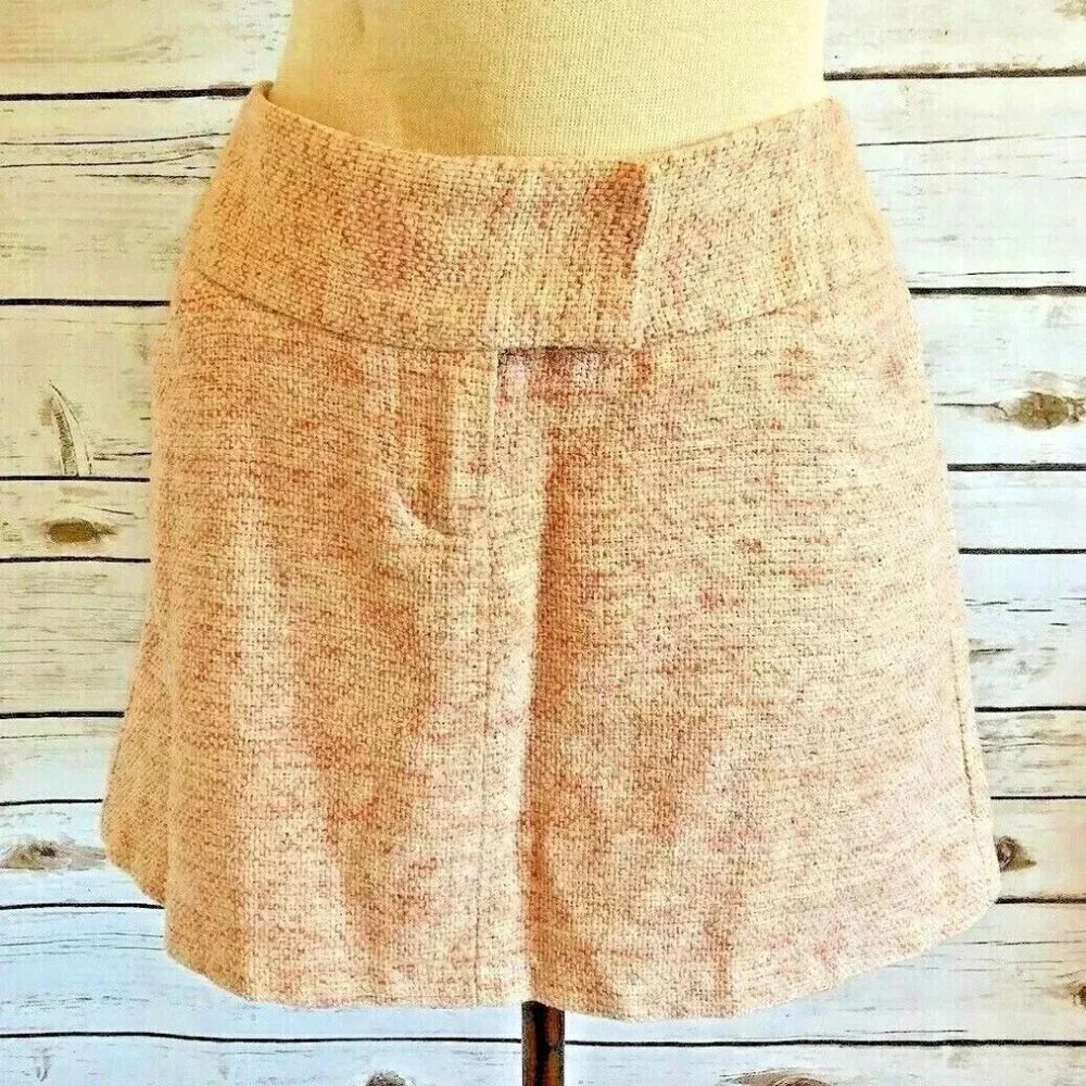 NWT-COCO WENDY GLEZ Women Fully Lined Pockets Flat Front Pink Mini Skirt Size 6